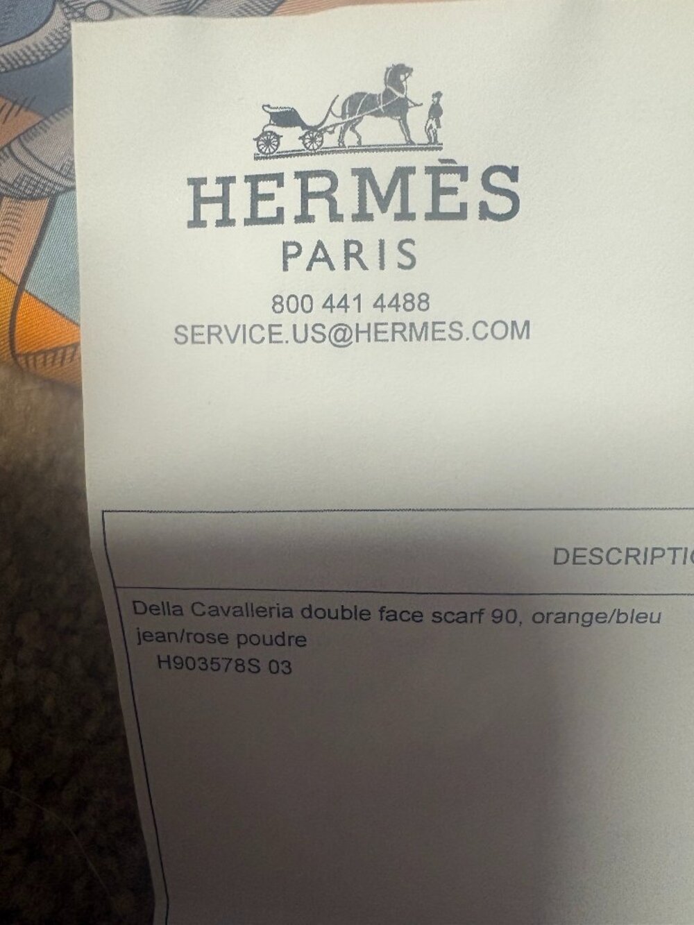 Brand New Hermes Double Face Della Cavalleria Scarf 90cm - Picture 7 of 8